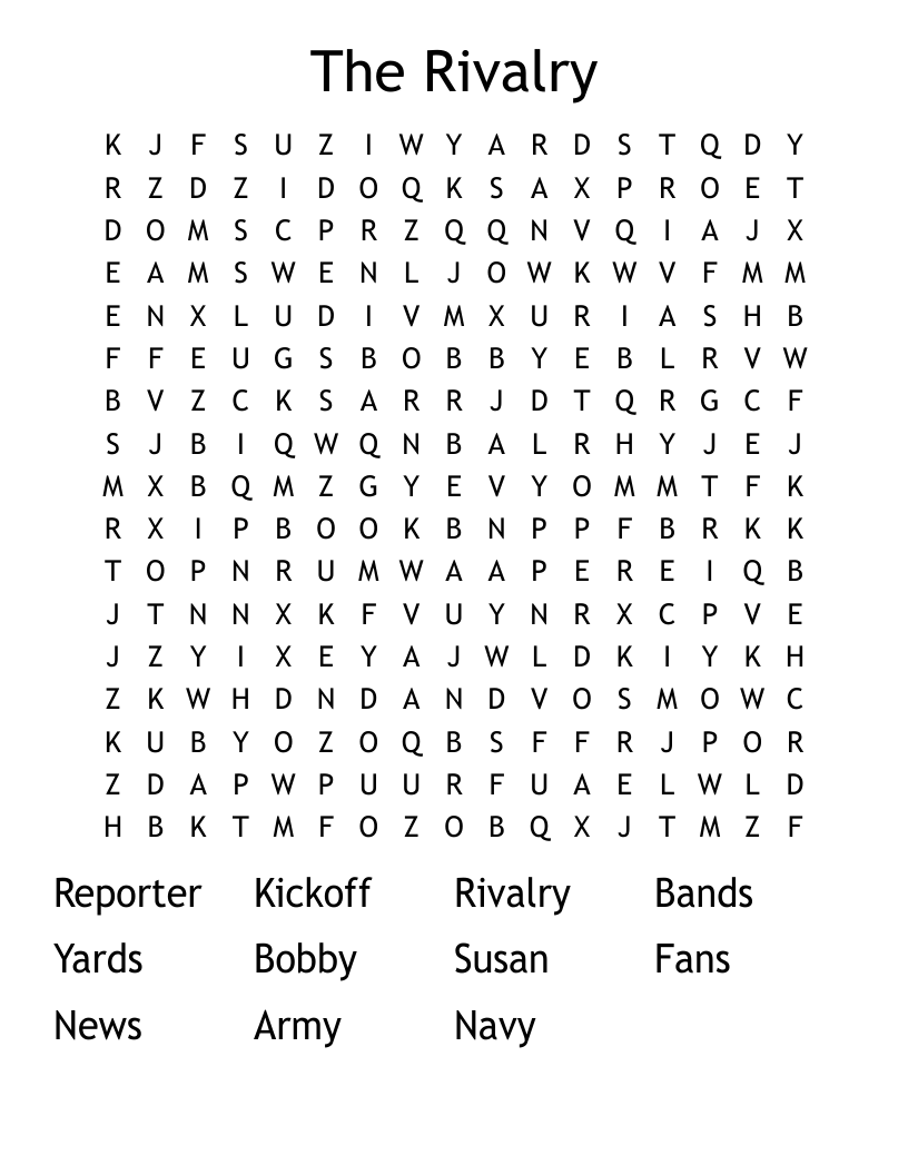 The Rivalry Word Search
