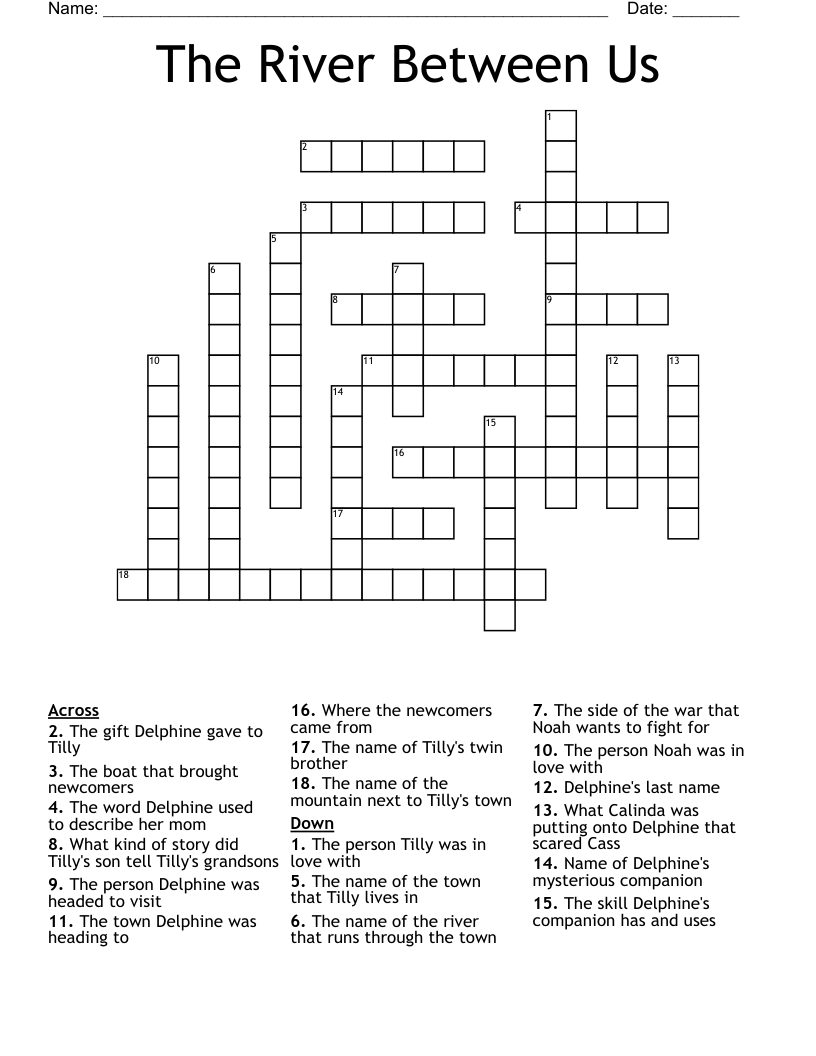 The River Between Us Crossword