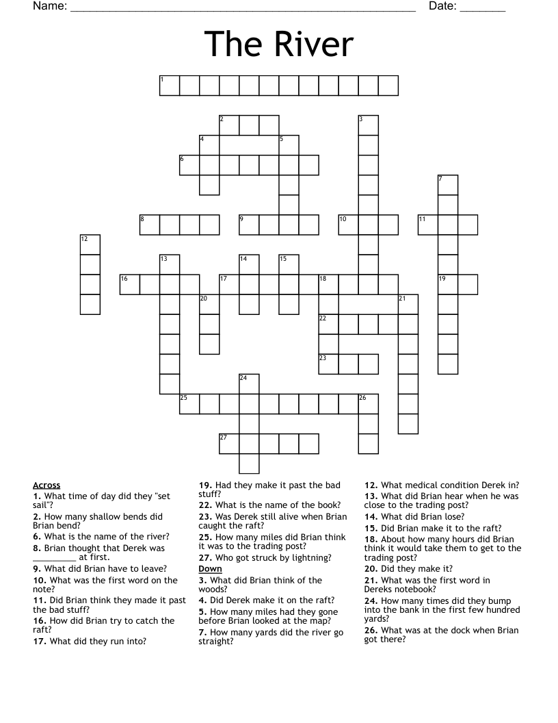 The River  Crossword