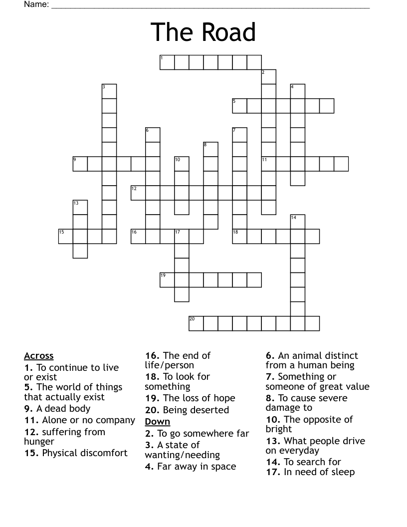 The Road Crossword