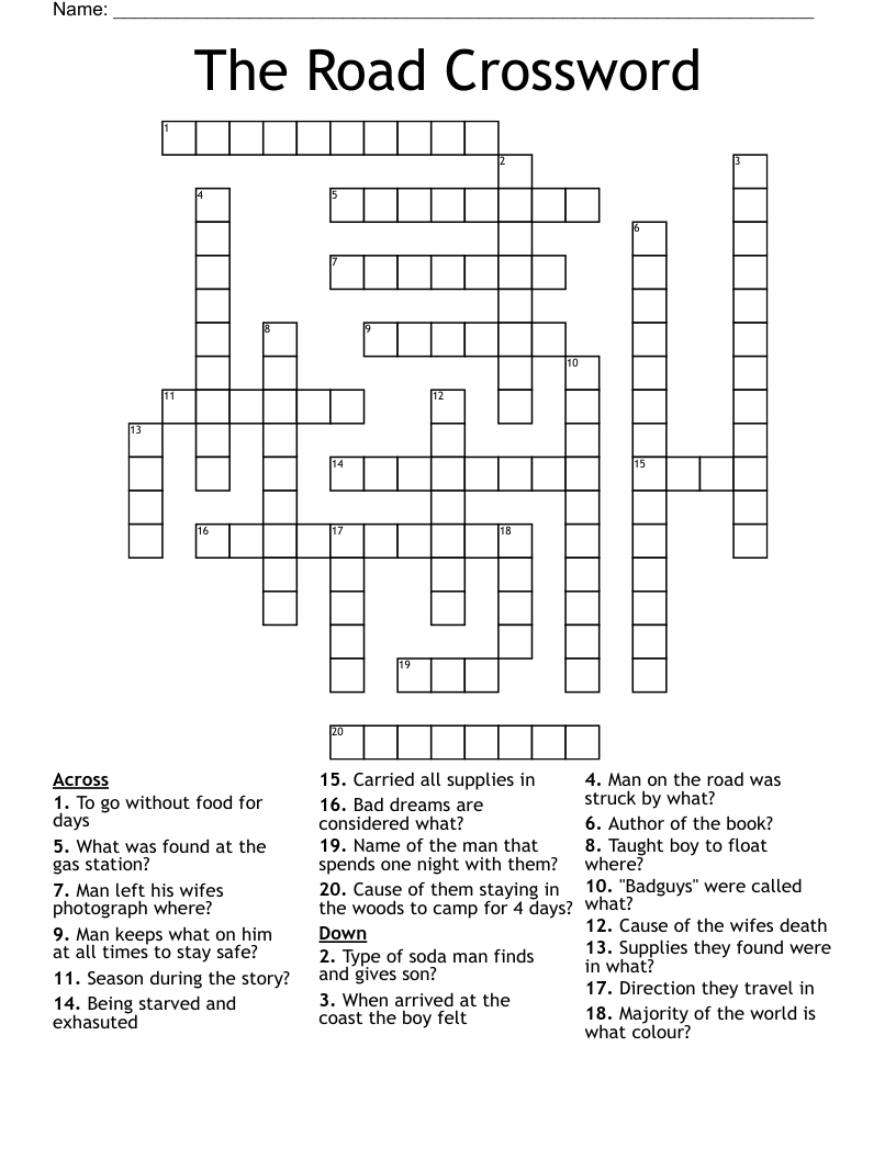 The Road Crossword