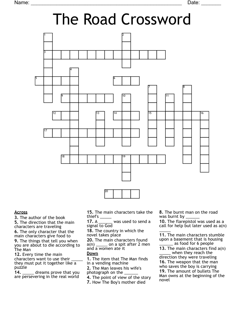 The Road Crossword
