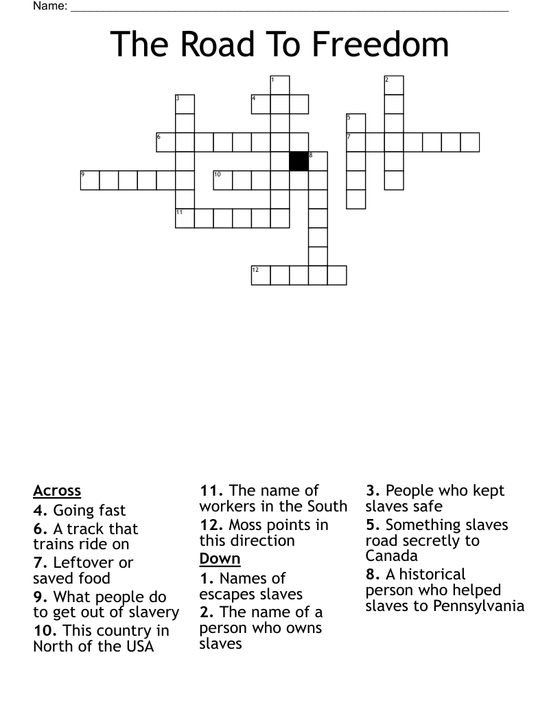 The Road To Freedom Crossword