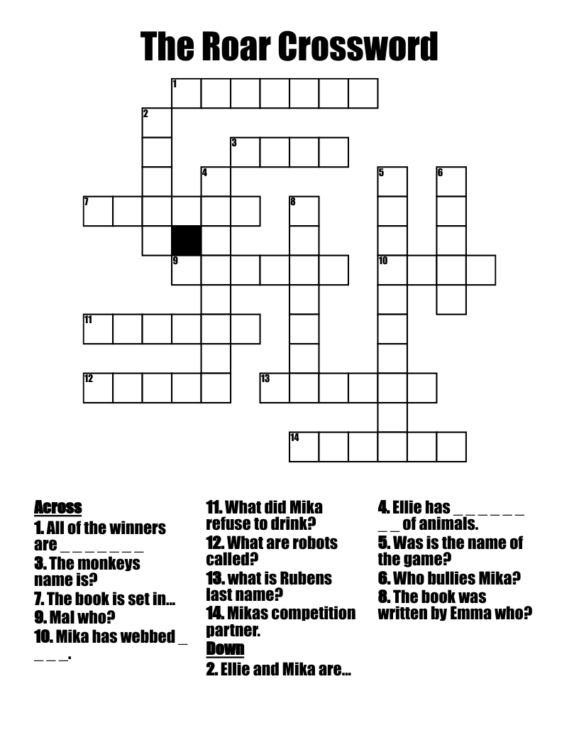 The Roar Crossword
