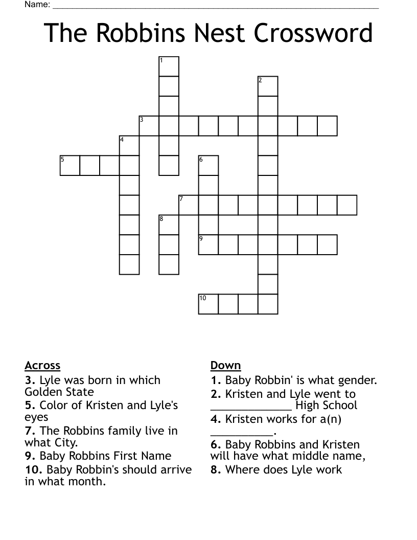 The Robbins Nest Crossword