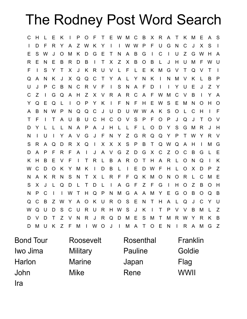The Rodney Post Word Search