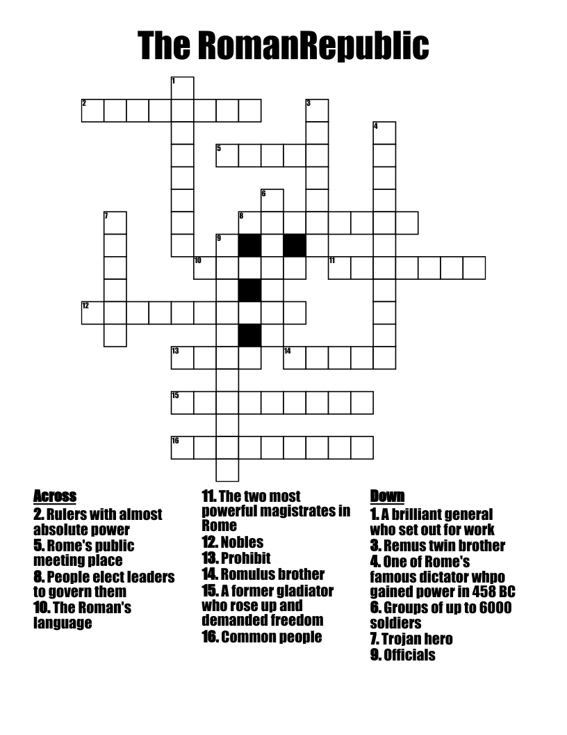 The RomanRepublic Crossword