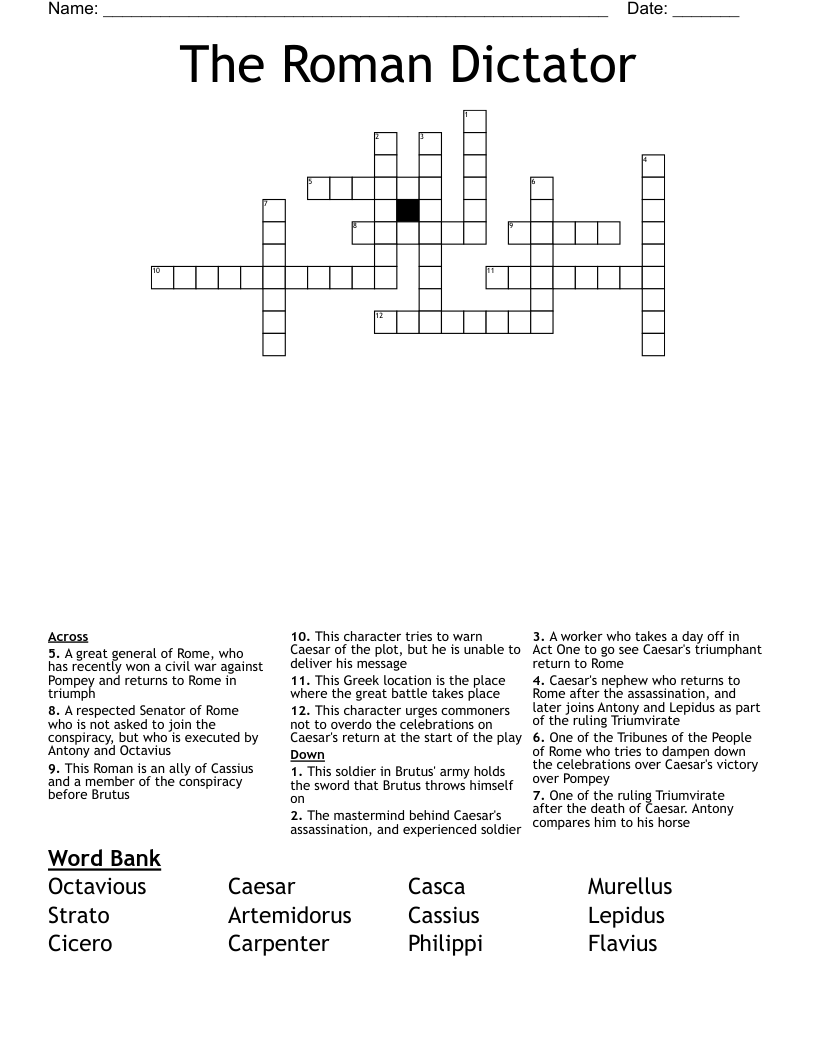 The Roman Dictator  Crossword