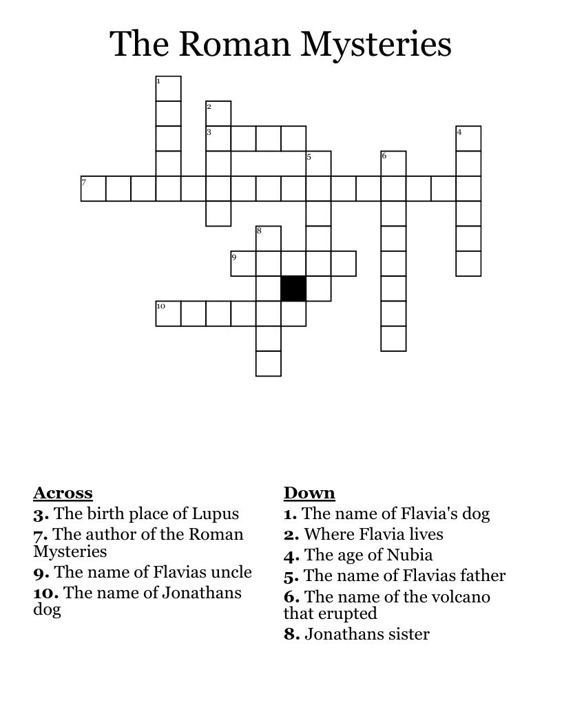 The Roman Mysteries  Crossword