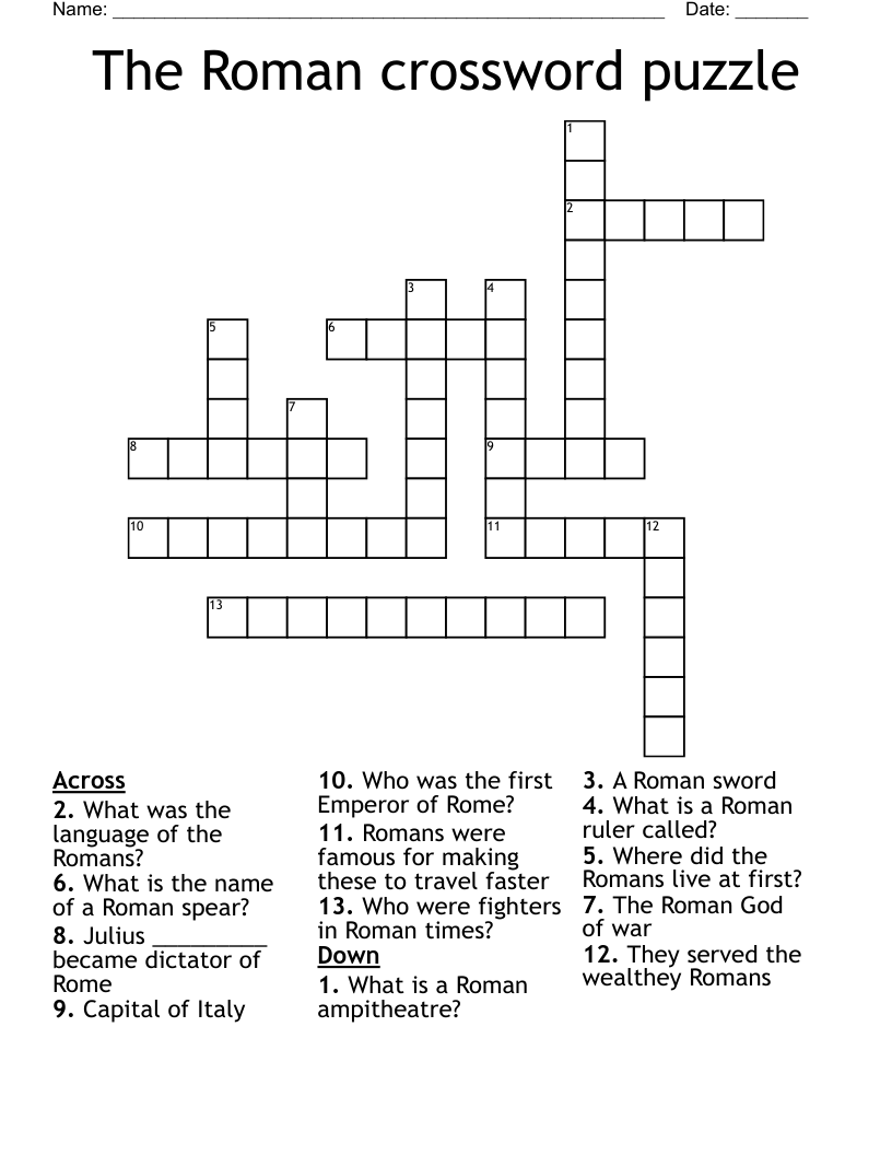 The Roman crossword puzzle
