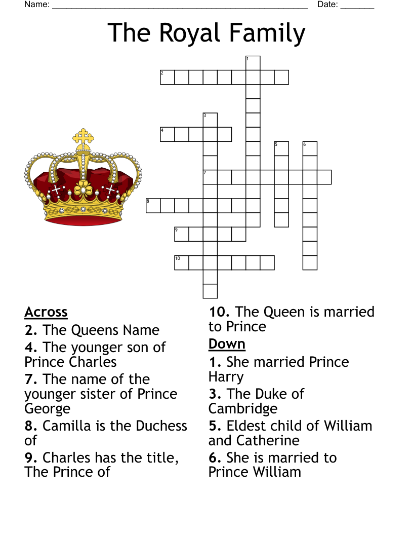 The Royal Family Crossword