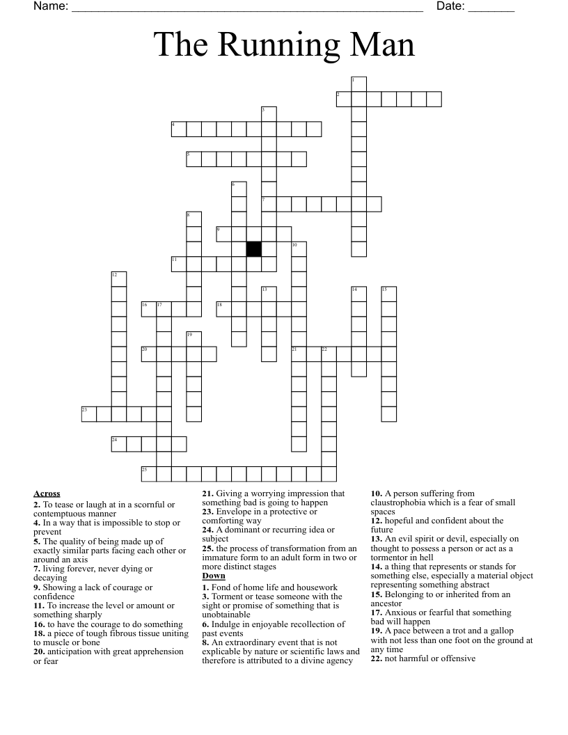 The Running Man Crossword