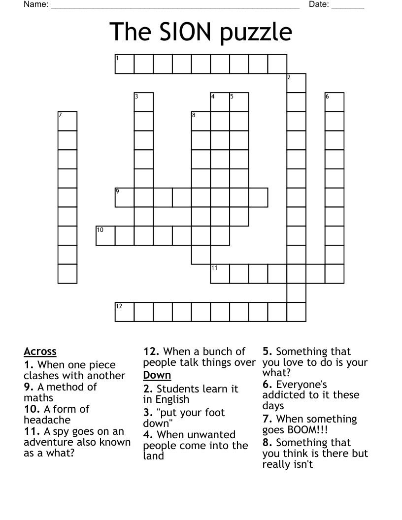 The SION puzzle Crossword