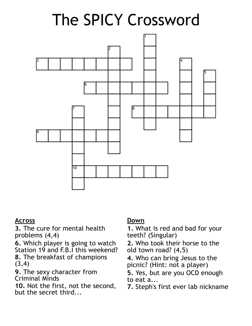 The SPICY Crossword