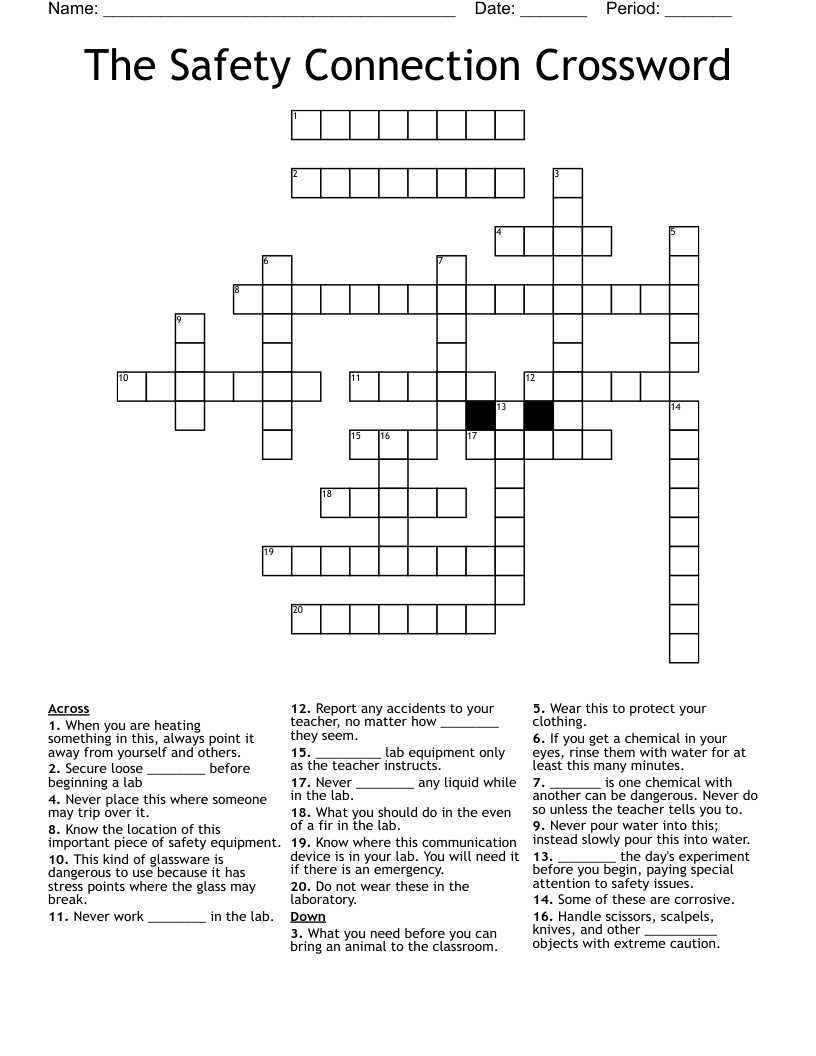 The Safety Connection Crossword