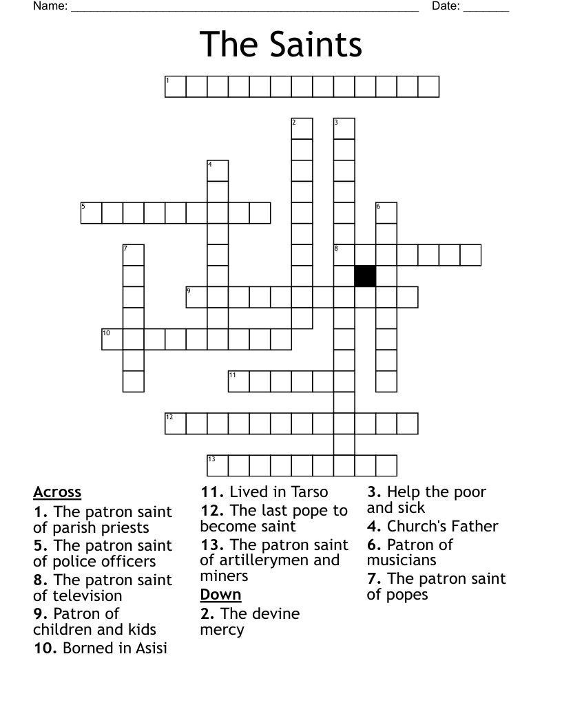 The Saints Crossword