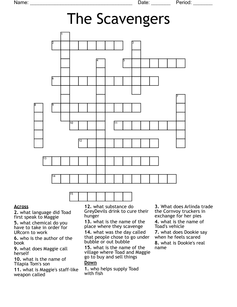 The Scavengers  Crossword