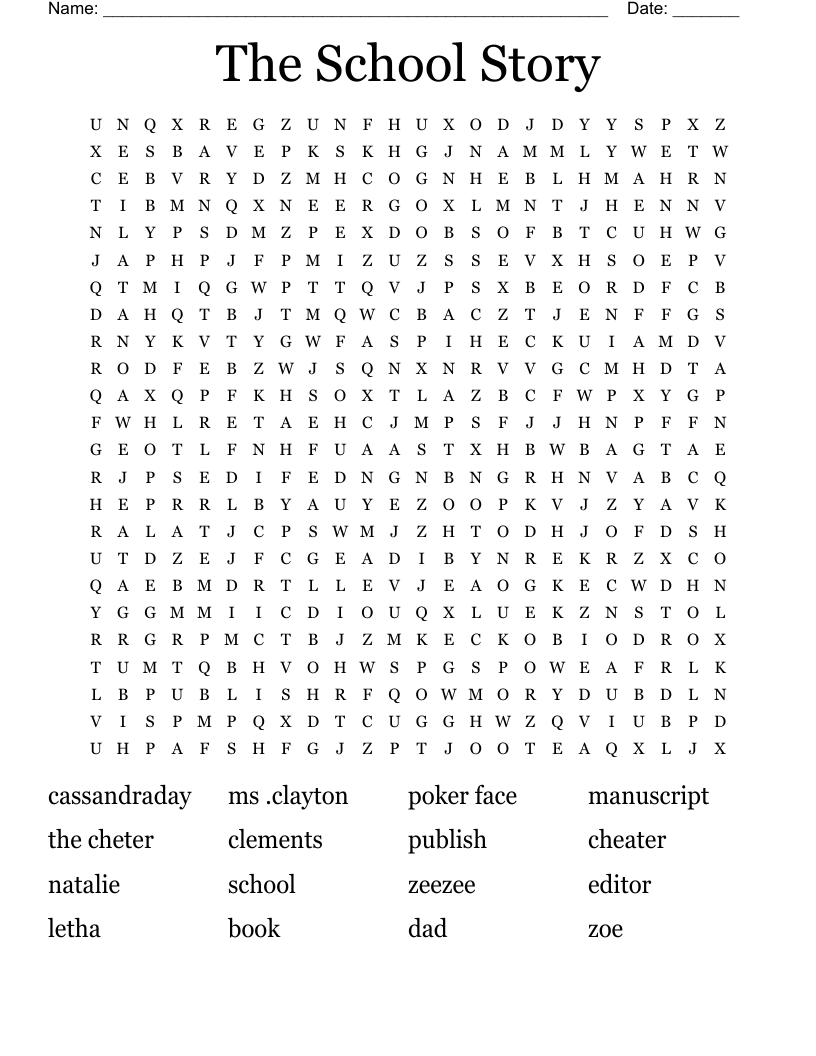 The School Story Word Search