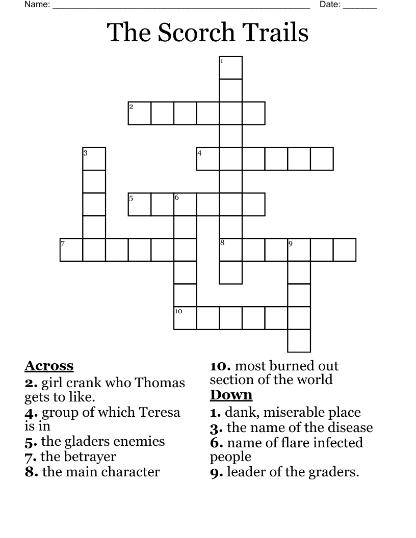 The Scorch Trails Crossword