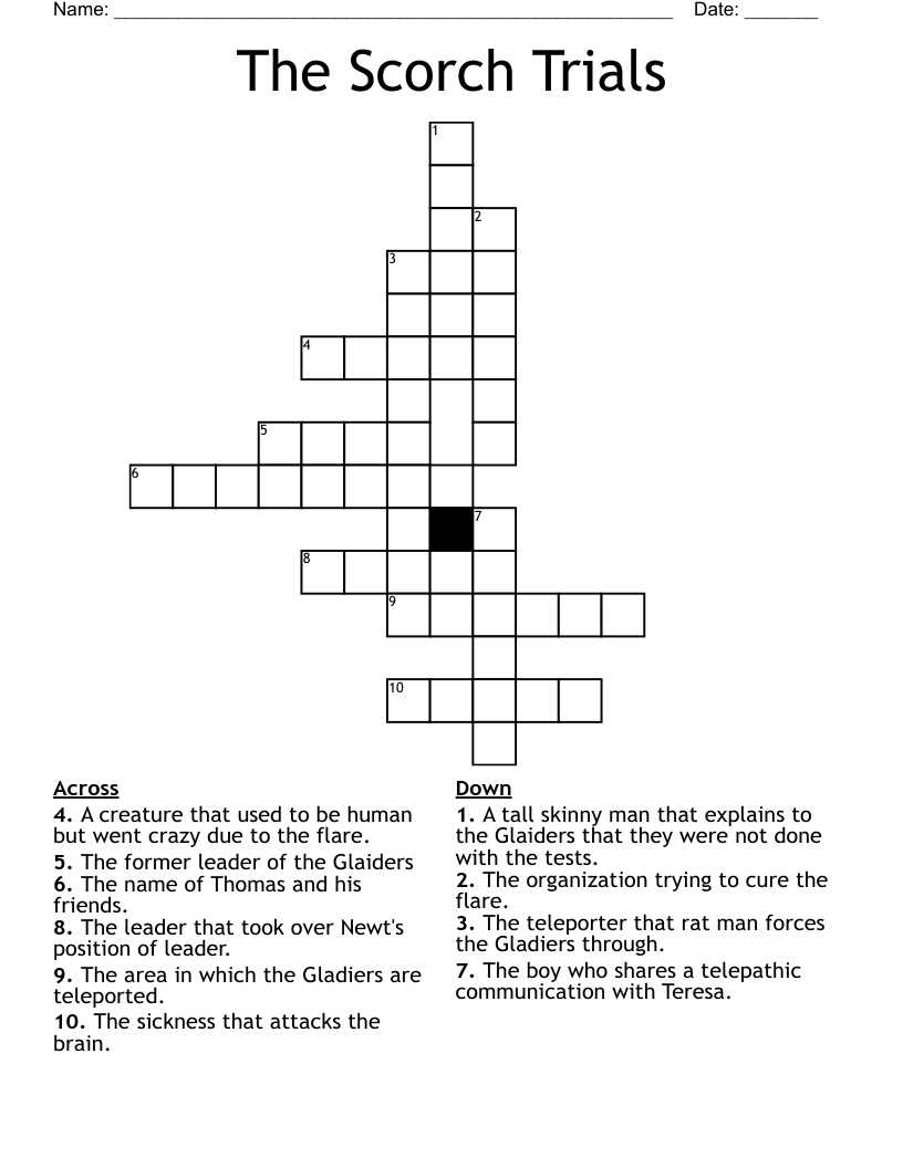 The Scorch Trials Crossword