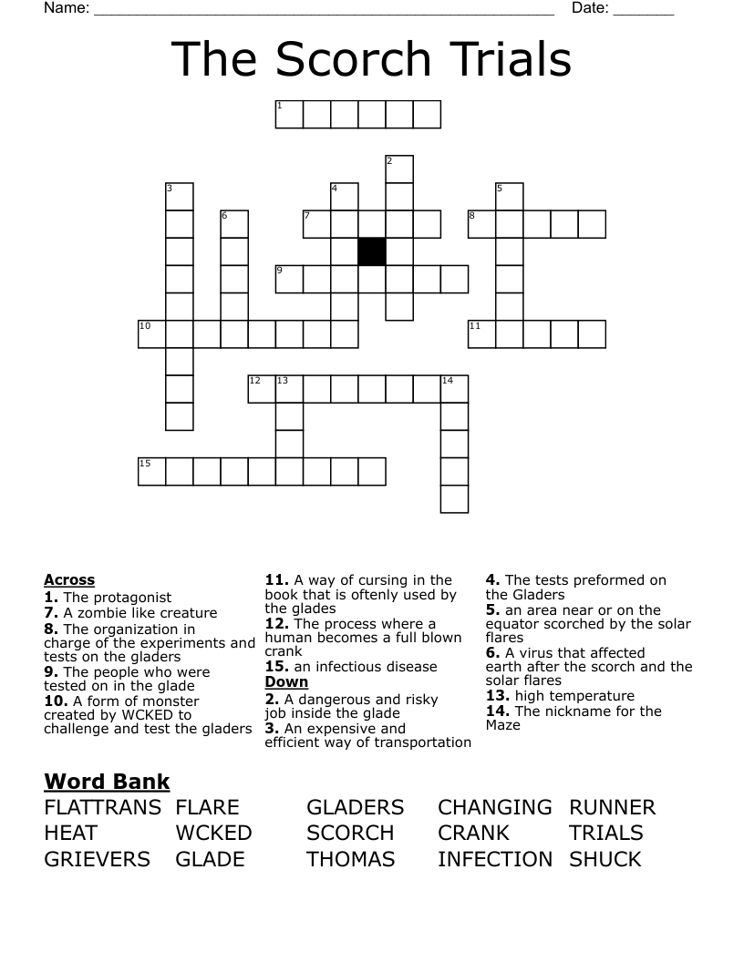 The Scorch Trials Crossword