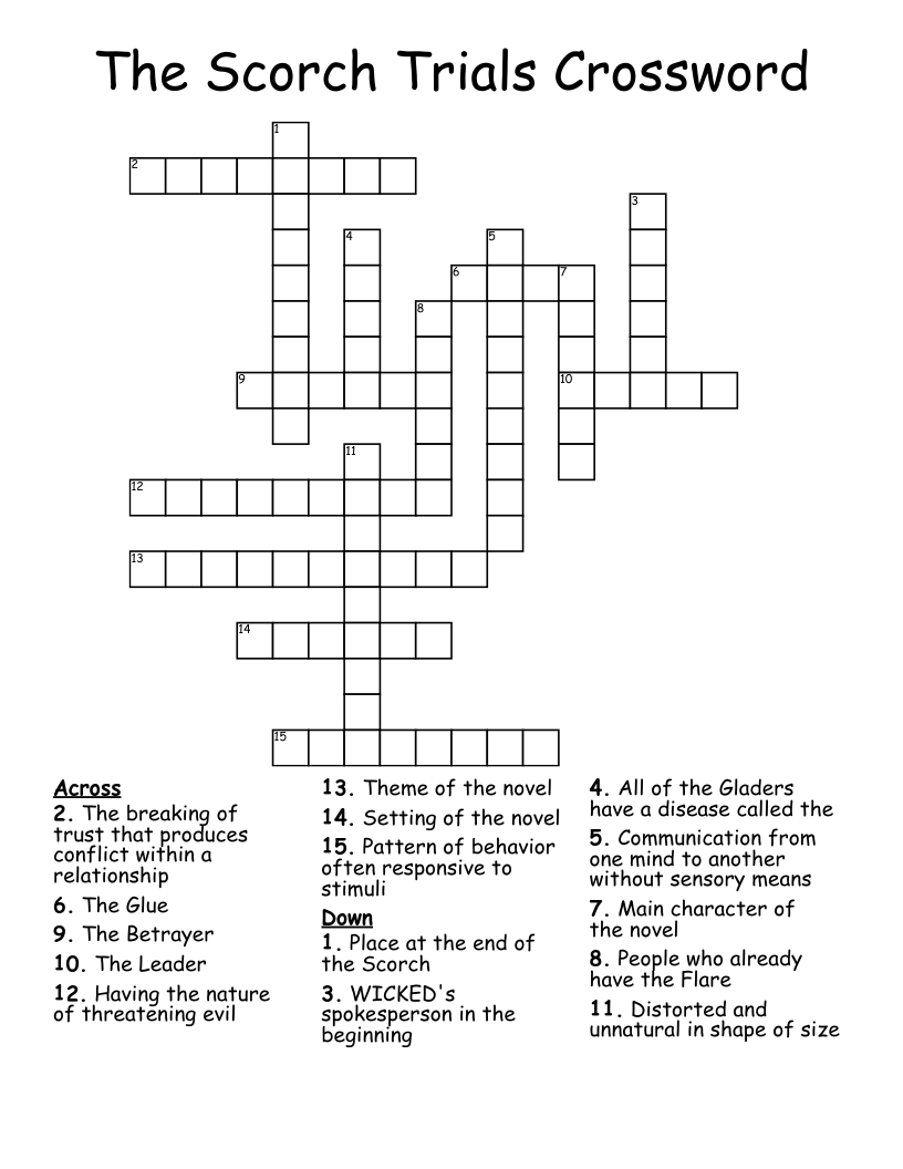 The Scorch Trials Crossword