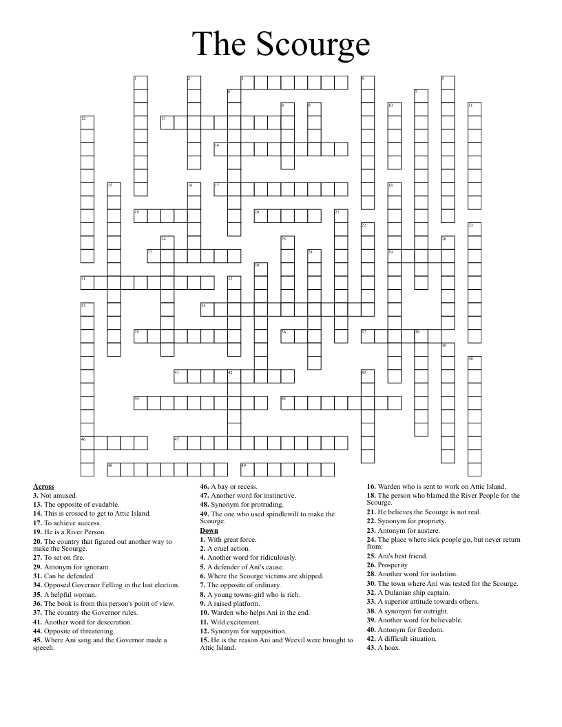 The Scourge Crossword