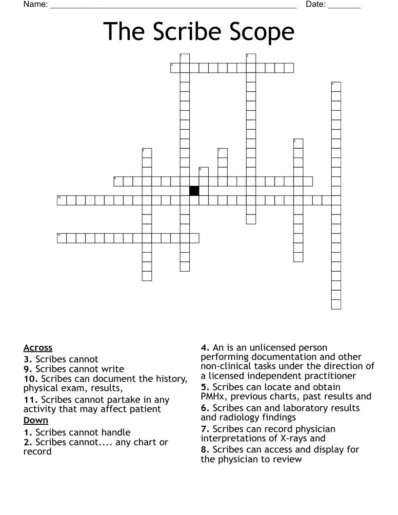 The Scribe Scope  Crossword