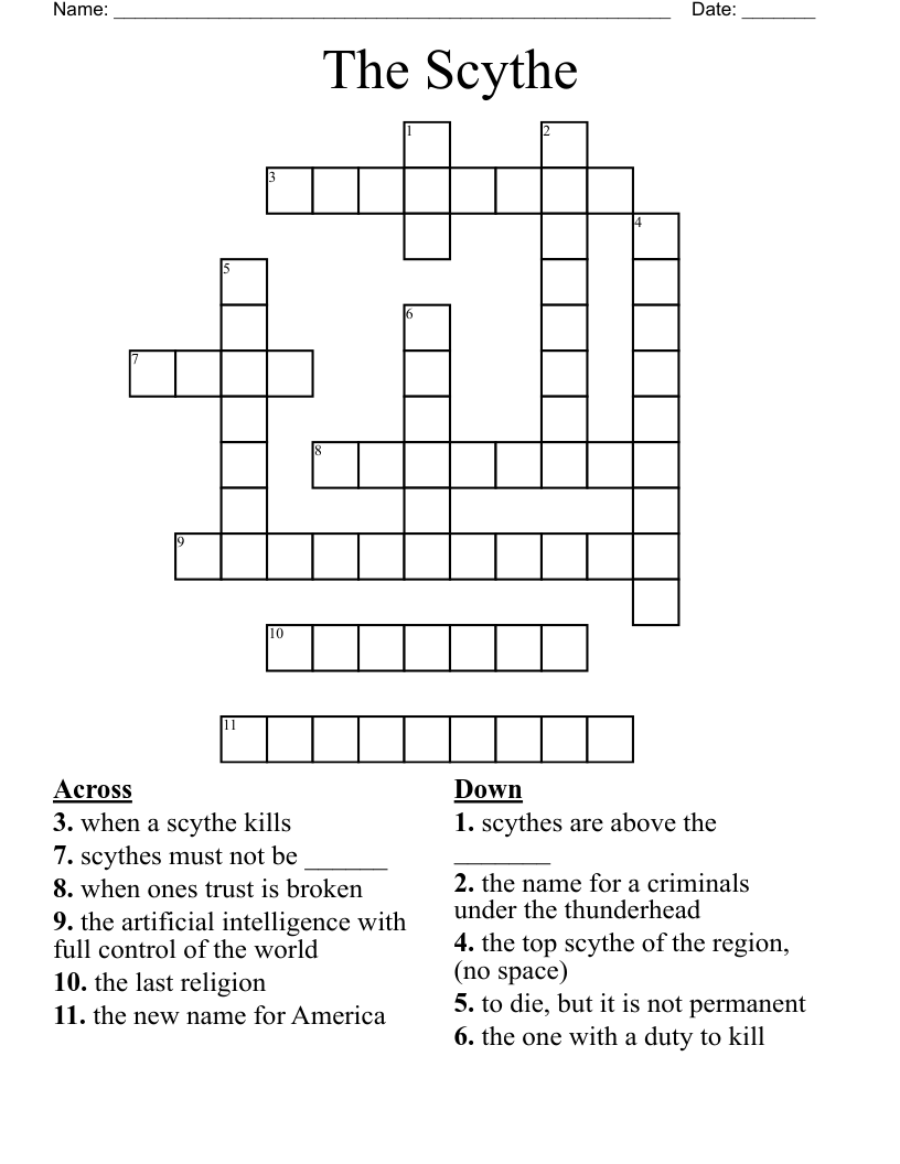 The Scythe  Crossword