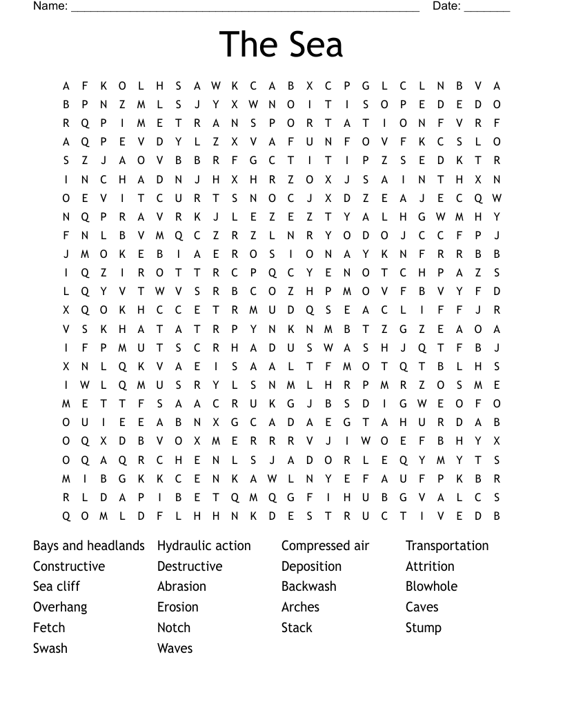 The Sea Word Search