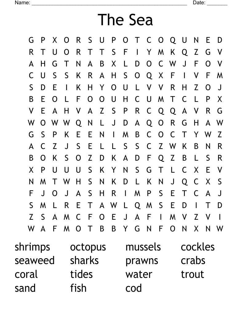 The Sea Word Search
