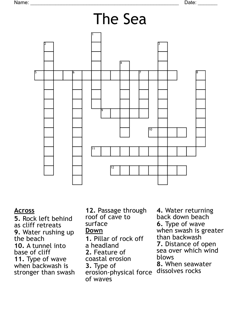 The Sea  Crossword