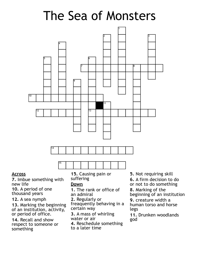 The Sea of Monsters Crossword