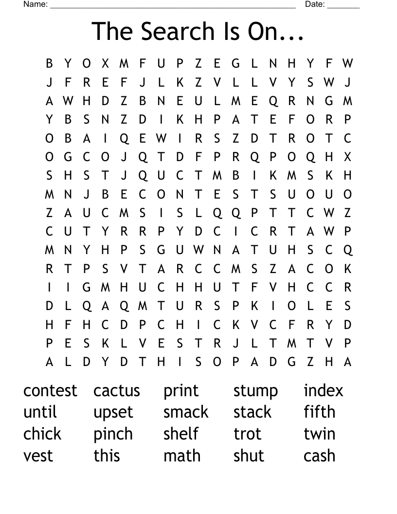 The Search Is On...  Word Search