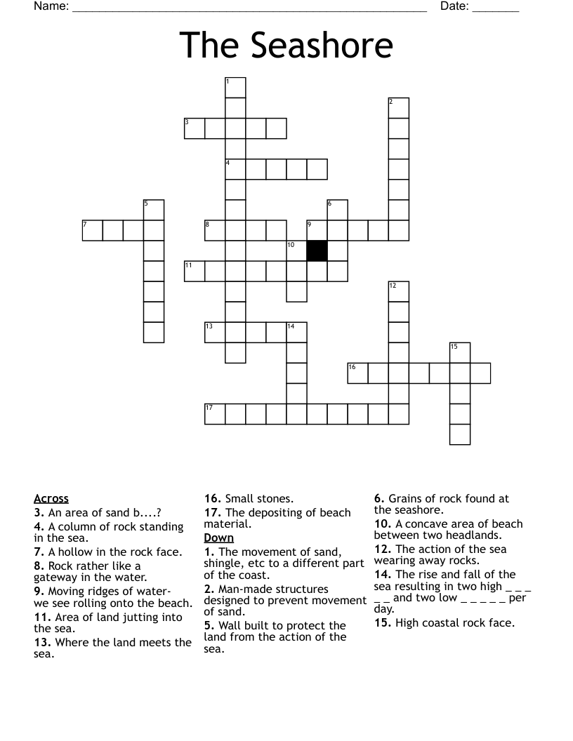 The Seashore Crossword