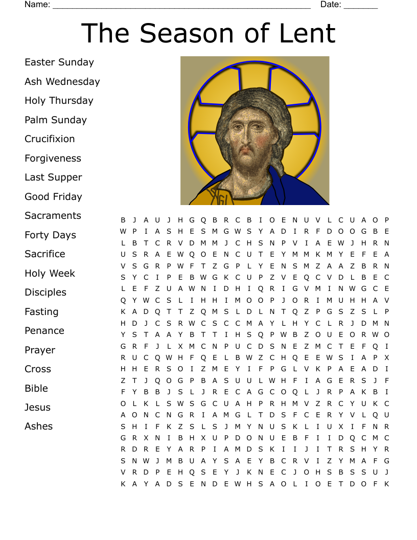 The Season of Lent Word Search