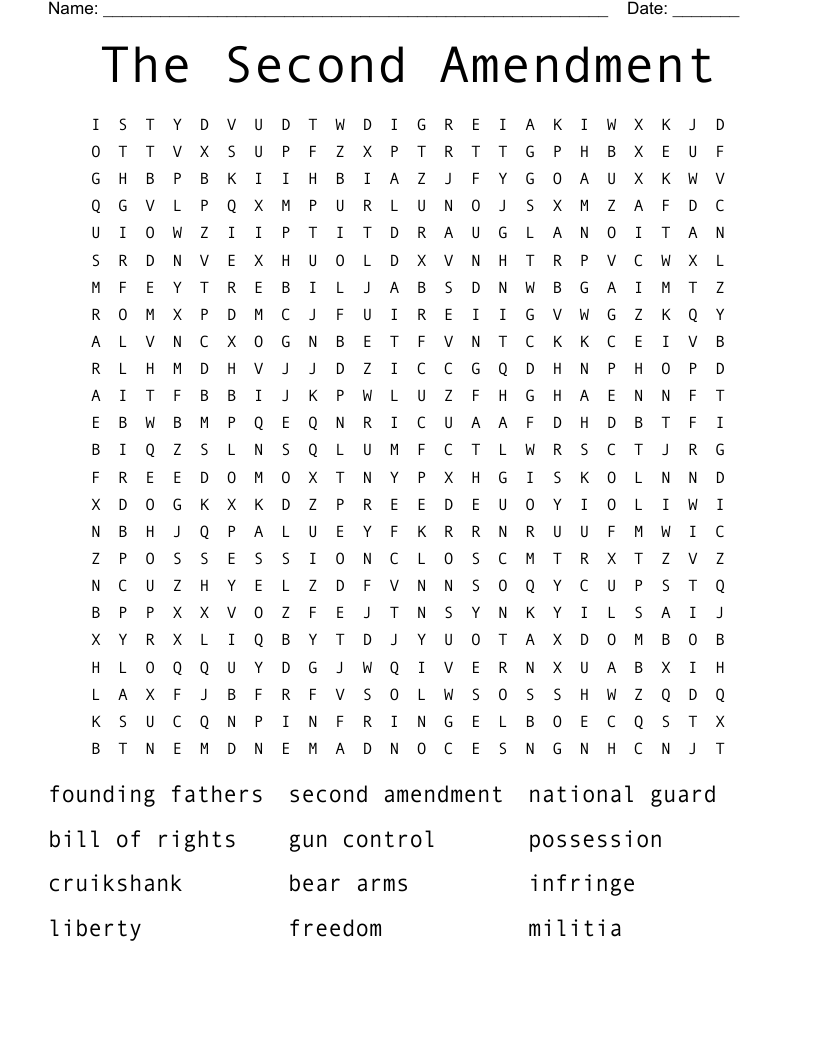 The Second Amendment Word Search