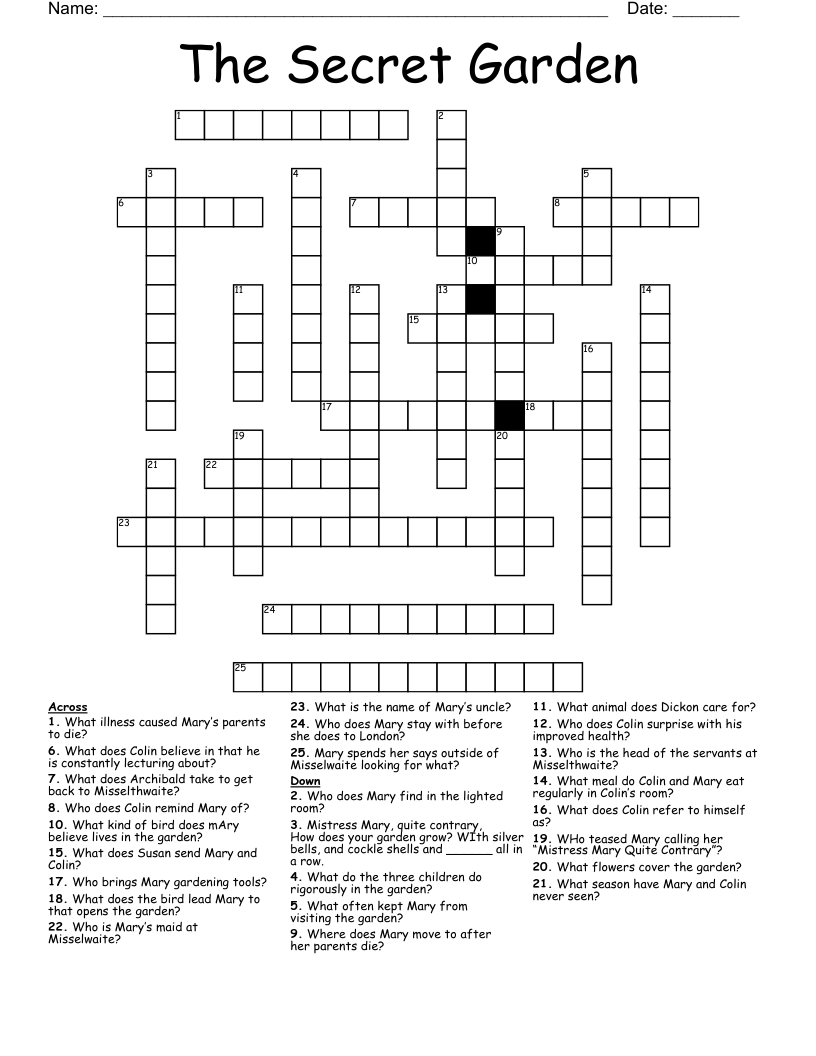 The Secret Garden Crossword