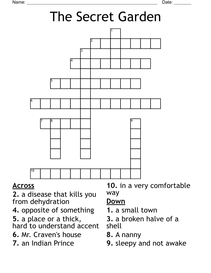 The Secret Garden Crossword