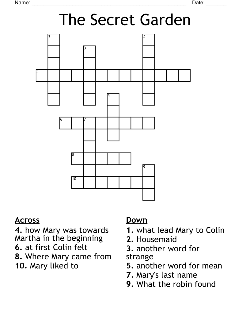 The Secret Garden Crossword