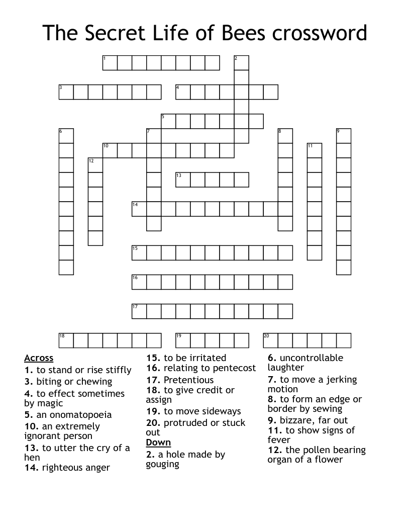 The Secret Life of Bees crossword