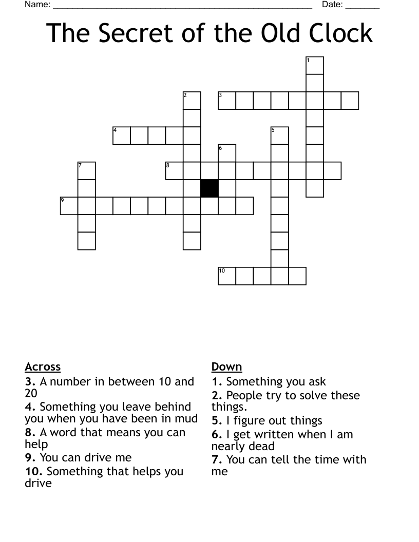 The Secret of the Old Clock Crossword