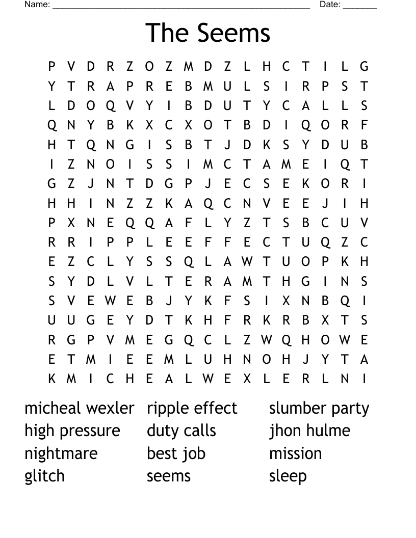 The Seems Word Search
