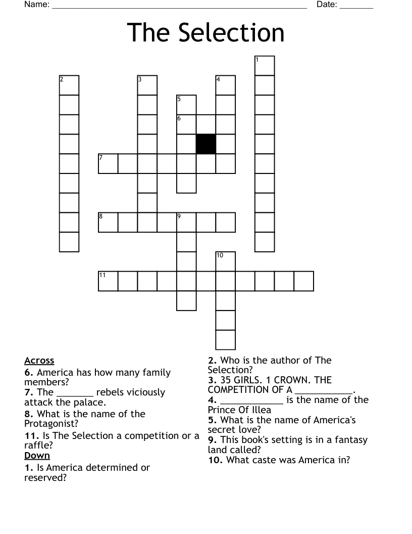 The Selection Crossword