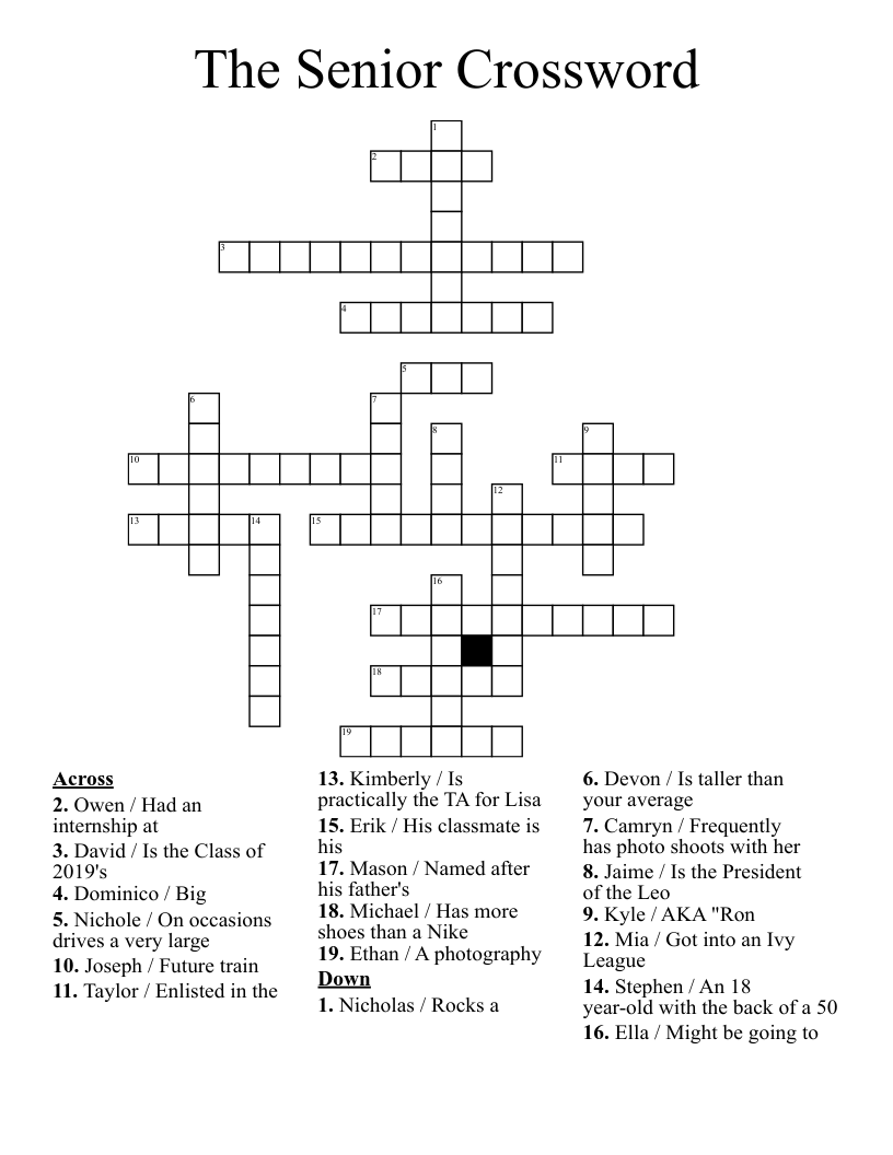 The Senior Crossword