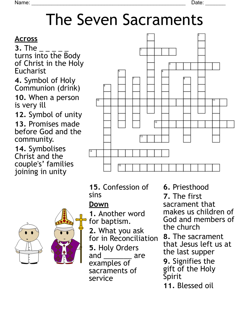 The Seven Sacraments Crossword