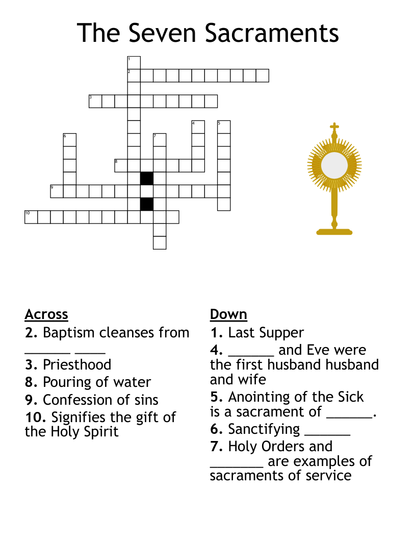 The Seven Sacraments Crossword