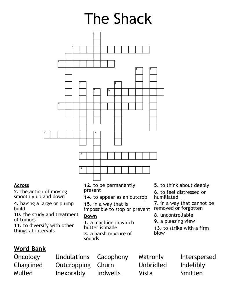 The Shack  Crossword