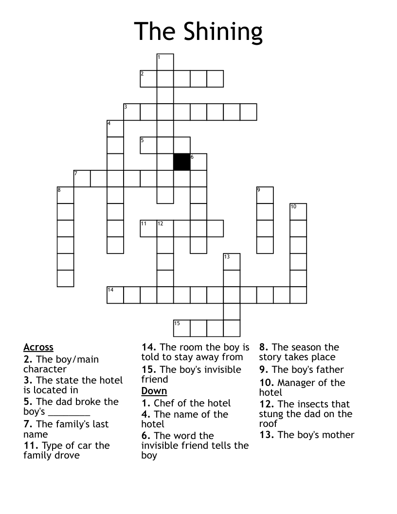The Shining Crossword