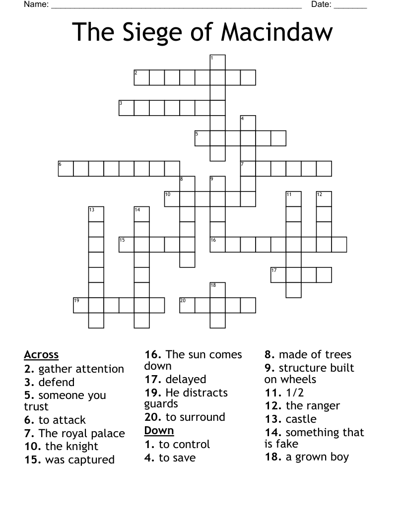 The Siege of Macindaw Crossword